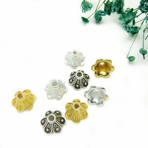 Vintage flower bead caps in gold, silver and bronze finishes for DIY jewelry making