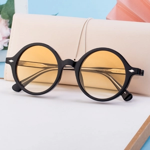 Retro Round Sunglasses For Women Vintage PC Frame UV400 Protection Fashion Outdoor Travel Eyewear