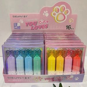 Cat Claw Shape Highlighter Pens Plastic Diamond Tip Macaron Gradient Colors Eye Protection School Office Stationery Cute Novelty