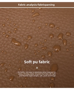 Dettaglio della pelle PU marrone impermeabile a grana litchi che mostra la sua texture