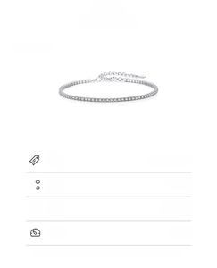 Detail view of S925 sterling silver tennis bracelet with cubic zirconia and 15+5cm size