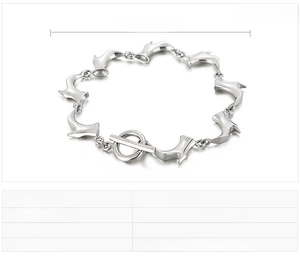 Dessin technique de bracelet en acier inoxydable avec fermoir en T et mesure de 220 mm