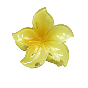 Elegant yellow gradient flower hair claw clip for beach vacations and styling