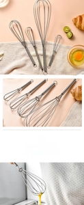 Macro detail of 430 stainless steel mini spring whisks for baking and mixing