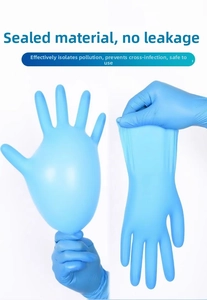 Strong airtightness and high elasticity of durable blue disposable nitrile gloves