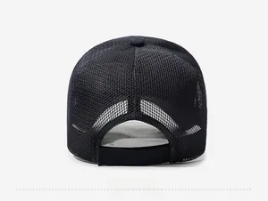Detail view of the breathable mesh fabric and adjustable strap on the truck cap
