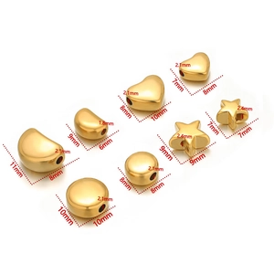 Gold geometric heart star moon pendants for DIY jewelry making with dimensions