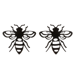 Pendientes de araña en acero inoxidable negro con diseño calado para mujer moderno