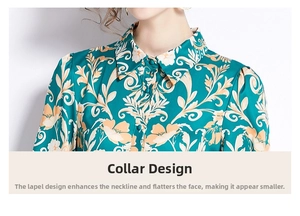 Nahaufnahme des Retro-Hemdkragens mit elegantem Orangenblüten-Blumenmuster