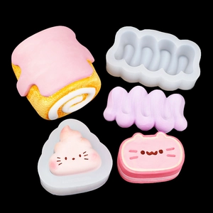 3D cat and dessert silicone molds for DIY resin crafts and cake baking decorations