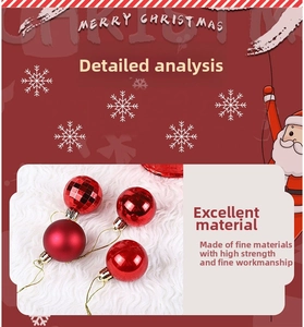 Detail of red Christmas balls set with matte, glossy, and textured finishes for tree decor