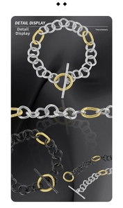 Macro detail of S925 silver OT buckle bracelet with hammered texture and two-tone finish