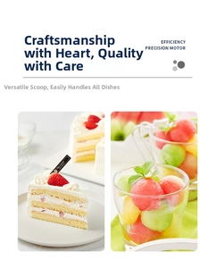 Multi-purpose stainless steel spoon carving fruit spheres and decorating cream cakes