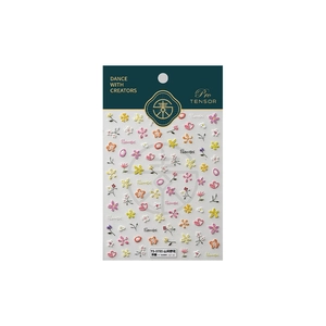 3D embossed mountain wildflower nail stickers with vibrant floral designs TS-3785