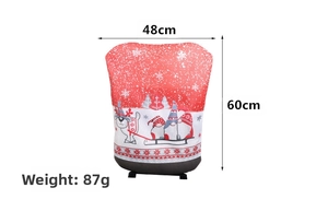 Vue détaillée de la housse de chaise de Noël 48x60cm avec motifs gnome et renne