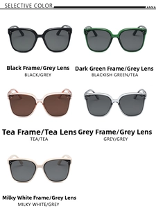 Multiple color options for oversized square sunglasses featuring premium plastic frames