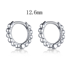 Orecchini a cerchio geometrici in argento S925 con perla rotonda lucida decorativa