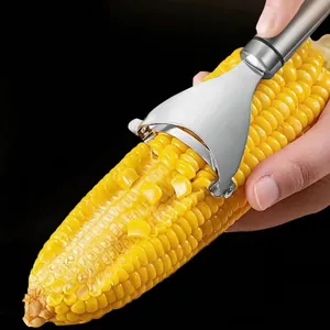 Corn Peeler Stripper Stainless Steel Cob Thresher Manual Kitchen Vegetable Tool With Ergonomic Handle Mirror Polished