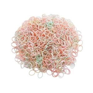 Colorful elastic hair ties for girls in macaron shades, seamless and high-stretch rubber