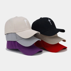 Lot de six casquettes de baseball en coton brodées avec motif étoile en croix