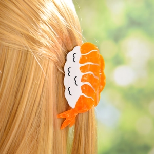 Creative shrimp sushi hair claw clip made of acetic acid for stylish women hairstyles