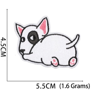 Bull Terrier dog embroidery patch for ironing on clothes 5.5cm width by 4.5cm height