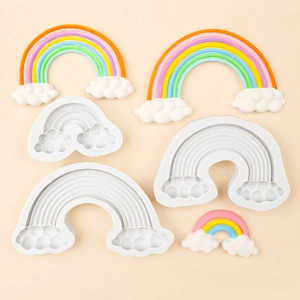 Regenbogen- und Wolken-Silikonformen in drei Größen für DIY Tortendekoration