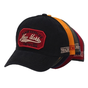 New York letter embroidery baseball caps in black, orange, green and burgundy colors