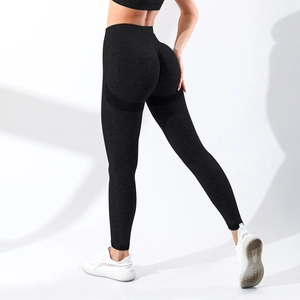 High waist seamless yoga leggings with peach butt lifting effect for professional fitness