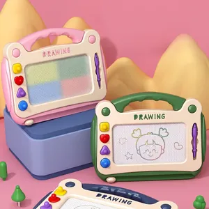 Kids Magnetic Drawing Board Erasable Scribble Pad Toddler Educational Painting Writing Toy With Shapes Stamps Portable Plastic Desk