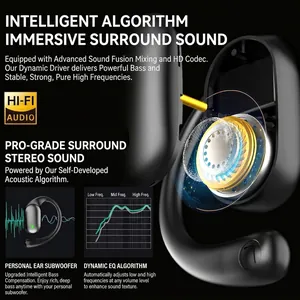 X18 OWS open-ear wireless headphones with Hi-Fi dynamic driver and bass compensation