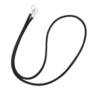 6mm black braided leather crossbody phone strap with silver metal lobster clasps on both ends