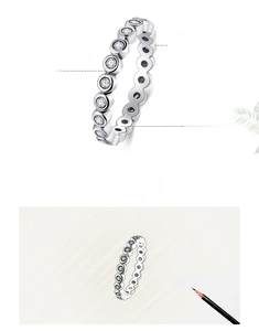 Detailed view of s925 sterling silver eternity ring with 5A cubic zirconia and oxidized finish