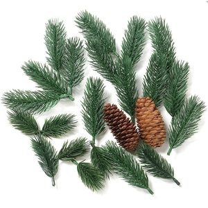 Artificial Pine Needles Branches Plastic Green Plant Christmas DIY Floral Arrangement Accessories Home Festive Decoration