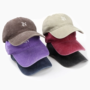 Vintage Washed Cotton Baseball Cap Letter Embroidery Soft Top Adjustable Sun Protection Outdoor Casual Hat Men Women
