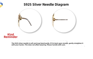 Detailed macro view showing flexible S925 silver earring post with hallmark engraving