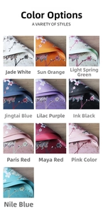Detailed grid of ten floral waterproof wrapping papers in various vibrant colors