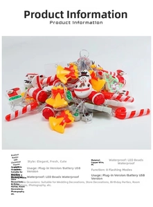 Macro detail of LED Christmas string lights featuring snowman and tree decorative shapes