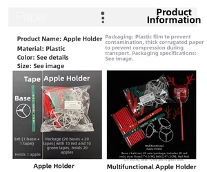 Detail of DIY apple bouquet holder kit with plastic base and colorful floral straps