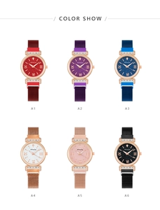 Variety pack of six elegant women's quartz watches featuring magnetic mesh straps