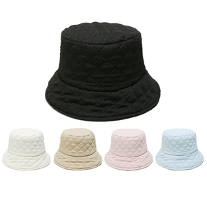 Quilted bucket hat for women featuring checkerboard diamond patterns in five assorted colors