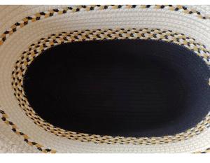 Close-up of the cotton rope woven tote bag interior showing durable textured stitch detail