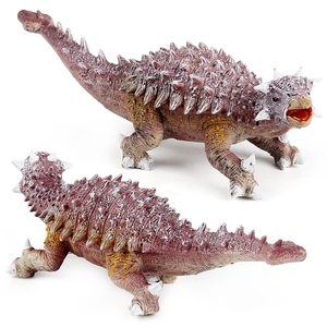 Modelo de juguete de dinosaurio Anquilosaurio con escamas marrón rojizo y púas