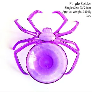 Translucent purple glitter spider fruit bowl for Halloween restaurant and bar decorations