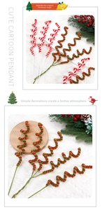 Macro shot of red and white striped candy cane Christmas twists for DIY holiday decoration