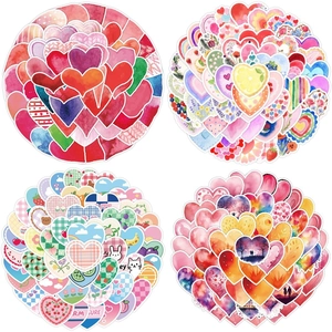 Valentine's Day Heart Stickers Waterproof PVC Decals For Water Bottle Laptop Phone Scrapbooking DIY Decorative Graffiti