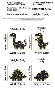 Tableau détaillé des tailles et poids pour divers pins de dinosaures de dessin