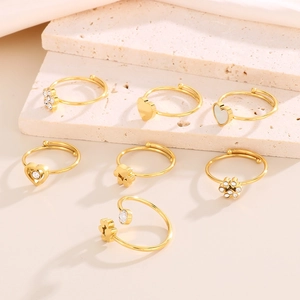 Bague Réglable Patte De Chat Acier Inoxydable Zircon Incrusté Design Creux Bijou Cadeau Pour Femmes Filles Style Mignon