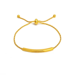 Elegant gold vintage bracelet with Lover Dream engraving and adjustable chain