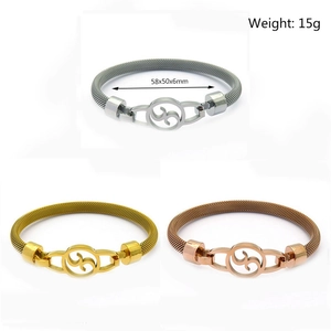 Bracciali in acciaio inossidabile intrecciato in oro, argento e finitura oro rosa